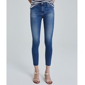 AG Farrah High Rise Skinny Raw Hem Ankle worn once